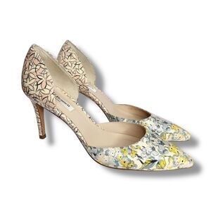 LK Bennet D’orsay Flossie Pump Court Shoes in Floral Lament Print Leather Sz 40